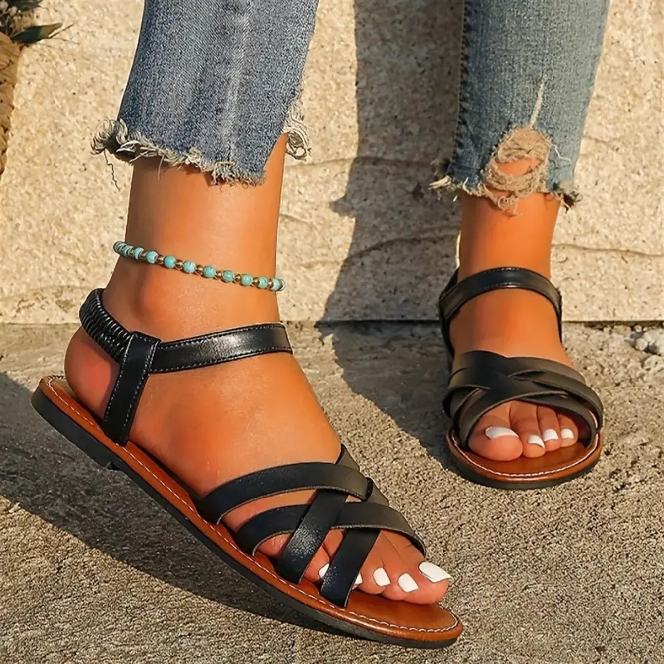 Sola Cross Sandals