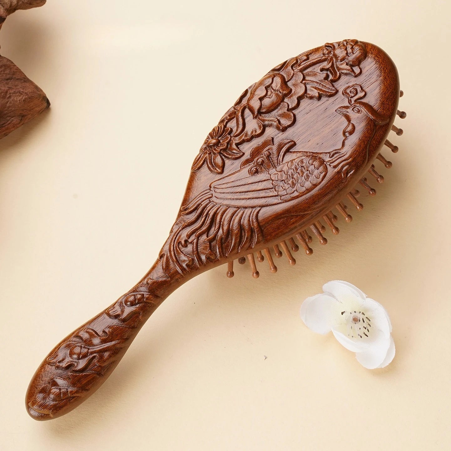 Vera Carved Wood Brush