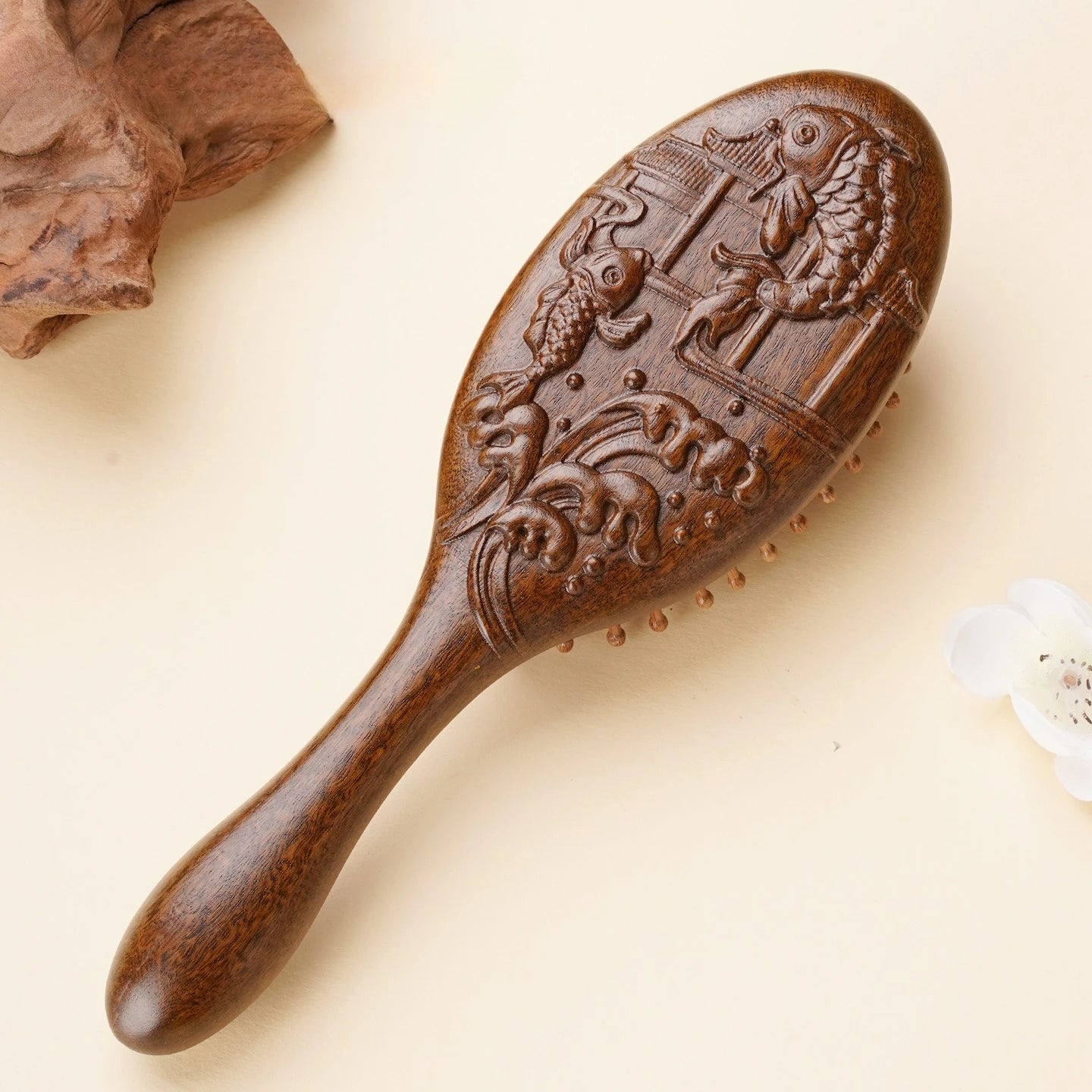 Vera Carved Wood Brush
