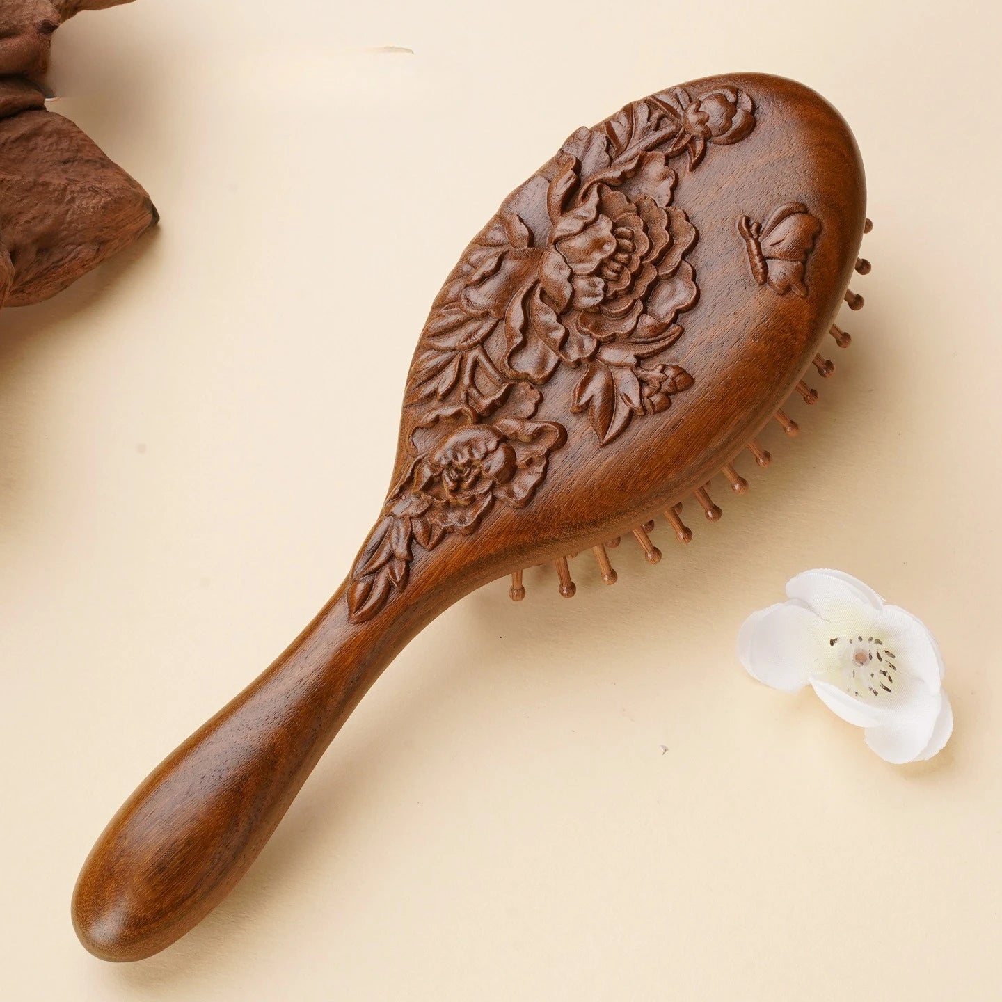 Vera Carved Wood Brush