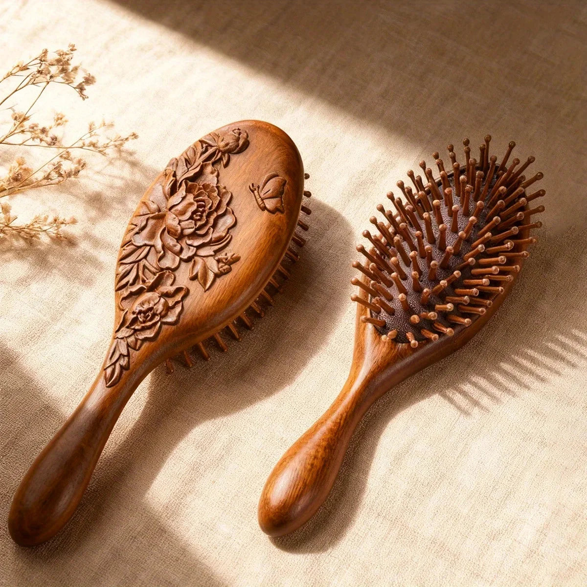 Vera Carved Wood Brush